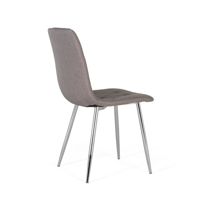 GINER Y COLOMER Lot de 4 chaises rembourrées gris et argent